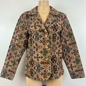 Vintage Multicolor Patterned Blazer Jacket
